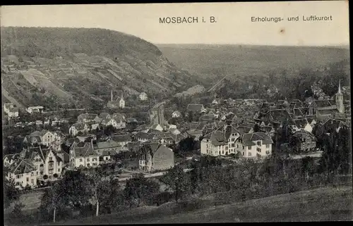 Ak Mosbach am Odenwald, Blick auf den Ort