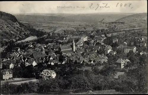 Ak Mosbach am Odenwald, Totalansicht der Ortschaft