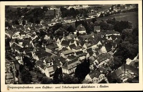 Ak Adelsheim in Baden, Totalansicht der Ortschaft, Fliegeraufnahme