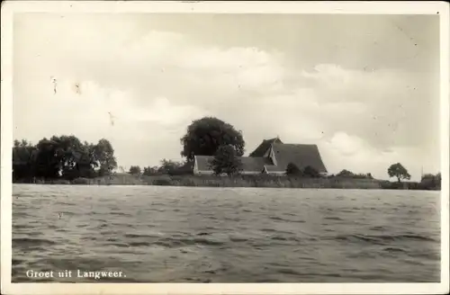 Ak Langweer Friesland Niederlande, Wasserpartie, Haus am Ufer