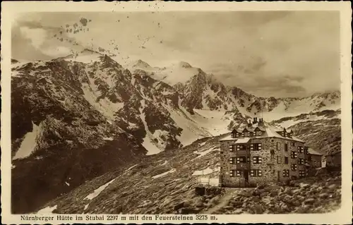 Ak Neustift im Stubaital Tirol, Nürnberger Hütte, Feuersteine