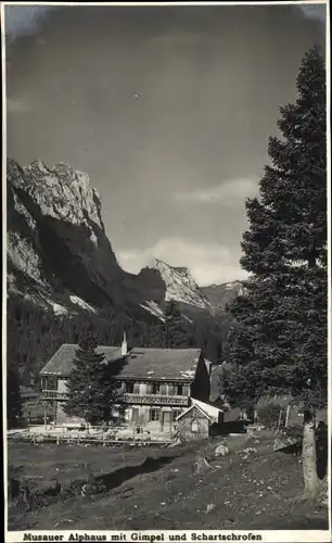 Ak Forchach Reutte in Tirol, Musauer Alphaus mit Gimpel und Schartschrofen