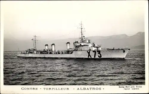 Ak Französisches Kriegsschiff, Albatros, X 73, Contre Torpilleur