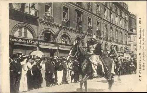 Ak Rouen Seine Maritime, Millenaire Normand 1911, Rollon, premier Duc de Normandie