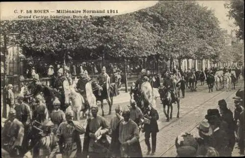 Ak Rouen Seine Maritime, Millenaire Normand 1911, Ducs de Normandie