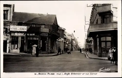 Ak Berck Plage Pas de Calais, Angle Entonnoir, Rue Carnot