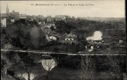 Ak Montrevault Maine et Loire, La Ville, La Vallee de l'Evre