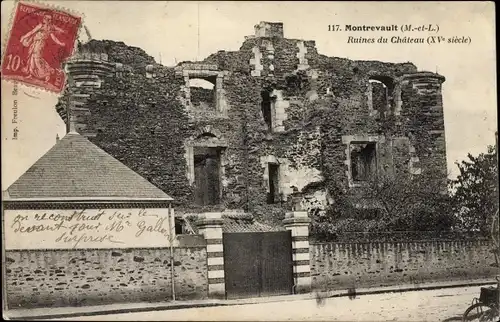 Ak Montrevault Maine et Loire, Ruines du Chateau