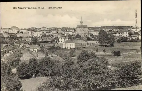 Ak Montrevault Maine et Loire, Vue generale