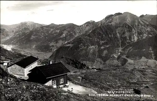 Ak Bad Hofgastein in Salzburg, Gastwirtschaft Schlossalm Berglift Endstation