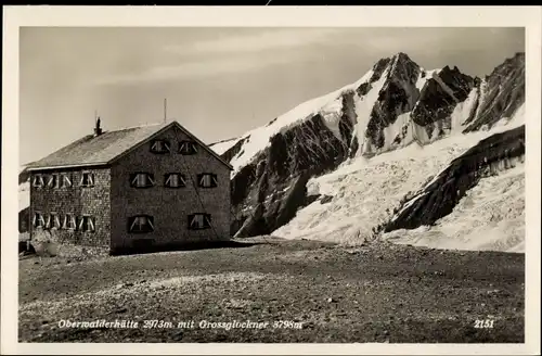 Ak Kärnten, Blick zur Oberwaldhütte am Großglockner