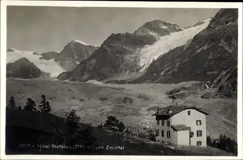 Ak Zmutt Zermatt Kt. Wallis, Hotel Staffelalp, Gletschermassiv