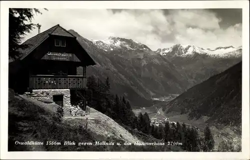 Ak Mallnitz in Kärnten, Oswaldhütte, Ort, Hanoverhaus, Gebirge