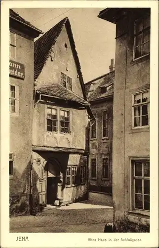 Ak Jena in Thüringen, Altes Haus in der Schlossgasse, Tor