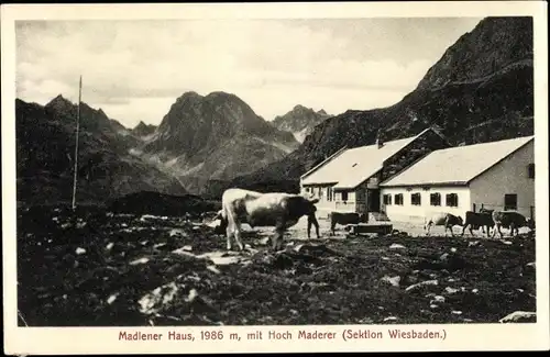 Ak Bielerhöhe Vorarlberg, Silvretta, Madlener Haus