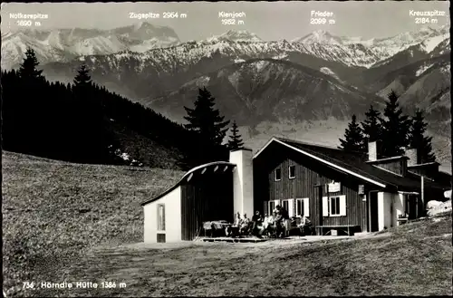 Ak Bad Kohlgrub in Oberbayern, Hörndlehütte, Bergkette