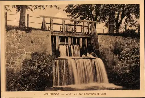 Ak Walsrode in der Lüneburger Heide, Wehr an Lohmühlenbrücke