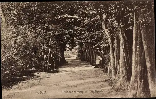 Ak Husum in Nordfriesland, Philosophenweg, Stadtpark