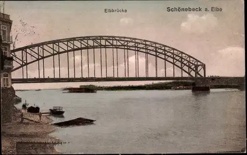 Ak Schönebeck an der Elbe, Elbbrücke