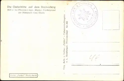 Ak Pfronten im Allgäu, Osterhütte, Breitenberg