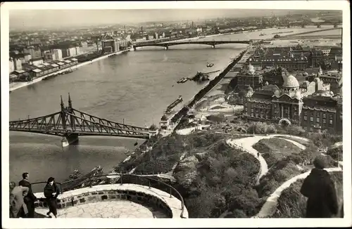 Ak Budapest Ungarn, Donauansicht