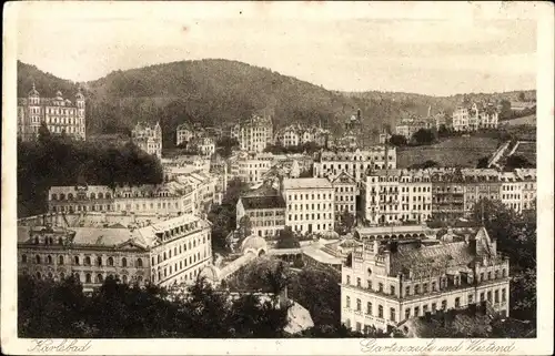 Ak Karlovy Vary Karlsbad Stadt, Gartenzeile, Westend