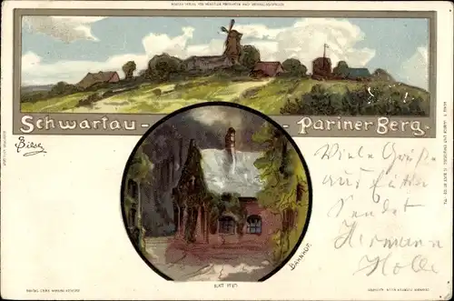 Litho Bad Schwartau in Ostholstein, Pariner Berg, Bahnhof Front