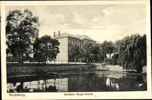 Ak Rendsburg in Schleswig Holstein, Altstädter Bürgerschule