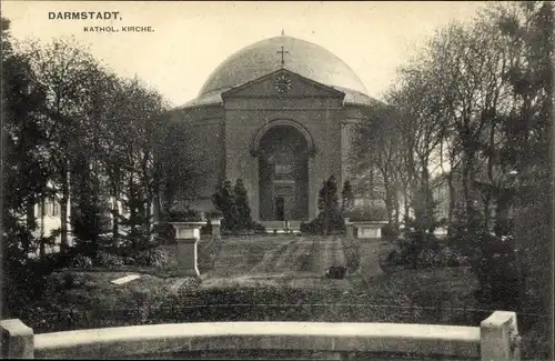 Ak Darmstadt in Hessen, Kath. Kirche