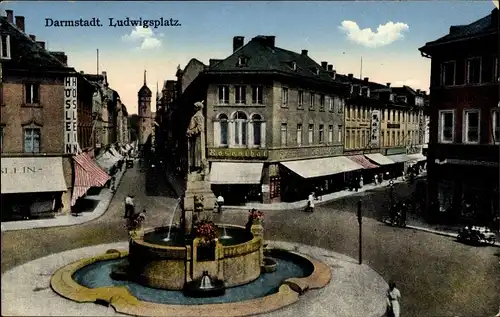 Ak Darmstadt in Hessen, Ernst Ludwigsplatz