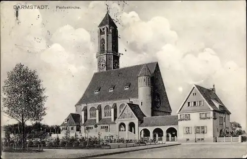 Ak Darmstadt in Hessen, Pauluskirche