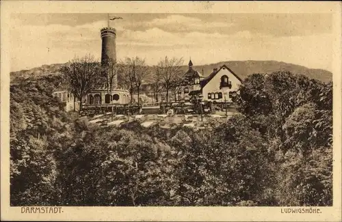 Ak Darmstadt in Hessen, Restaurant Ludwigshöhe