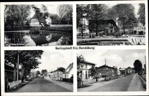 Ak Beringstedt in Holstein, Kriegerehrung, Ostermühlen, Straßenpartie