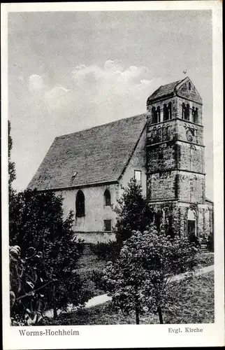 Ak Hochheim Worms am Rhein, Evangelische Kirche