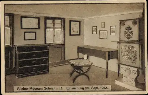 Ak Schnait Weinstadt in Württemberg, Silcher Museum, Innenansicht