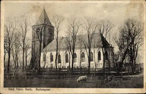 Ak Buitenpost Achtkarspelen Friesland Niederlande, Ned. Herv. Kerk