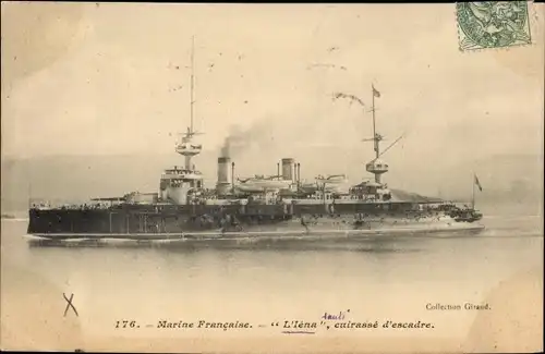 Ak Französisches Kriegsschiff, l'Iena, Cuirasse d'Escadre