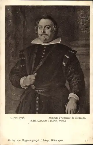 Künstler Ak Van Dyck, A., Marquis Francesco de Moncada, Portrait