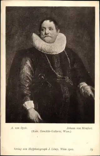 Künstler Ak Van Dyck, A., Johann von Monfort, Portrait