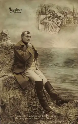 Ak Napoleon Bonaparte auf St. Helena, Schauspieler, An die Tage von Malmaison