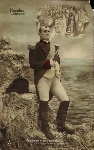 Ak Napoleon Bonaparte auf St. Helena, Schauspieler, Er sinnt, wie er, vom Jubel umdröhnt