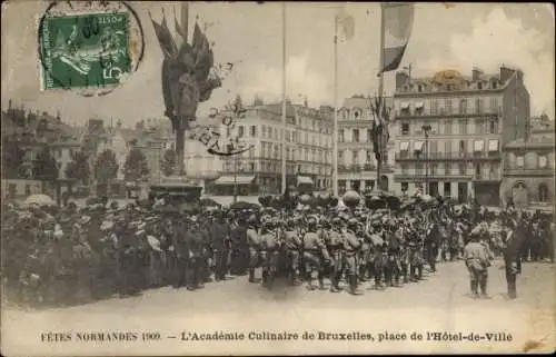 Ak Rouen Seine Maritime, Fetes Normandes 1909, L'Academie Culinaire de Bruxelles