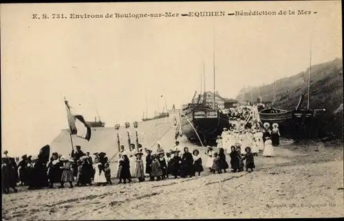 Ak Équihen Pas de Calais, Benediction de la Mer