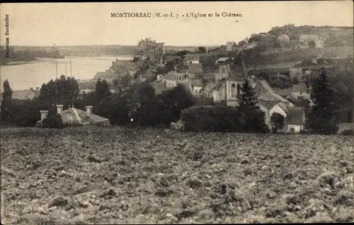 Ak Montsoreau Maine et Loire, Le Chateau, L'Eglise