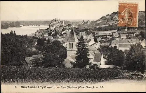 Ak Montsoreau Maine et Loire, Vue Generale