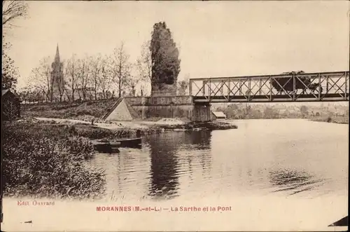 Ak Morannes Maine et Loire, La Sarthe, Le Pont