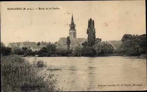 Ak Morannes Maine et Loire, Bords de la Sarthe