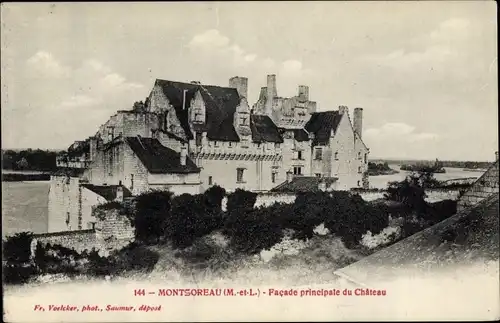 Ak Montsoreau Maine et Loire, Facade principale du Chateau