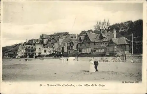 Ak Trouville Calvados, Les Villas de la Plage