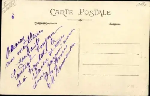 Ak Livarot Calvados, Ecole des Garcons, Route de Vimoutiers